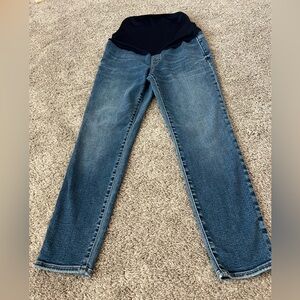 Madewell Maternity Over the Belly Skinny Crop Blue Jeans Size 27 Tencel Denim